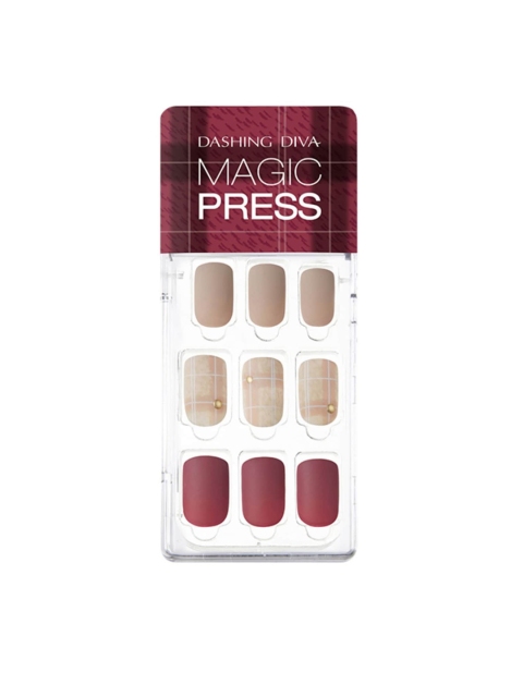 

Dashing Diva Women Purple & Beige Magic Press Cashmere Artificial Nails Kit