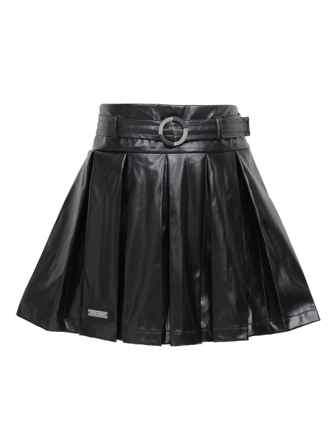

Hunny Bunny Girls Black Leather Box Pleated skirt