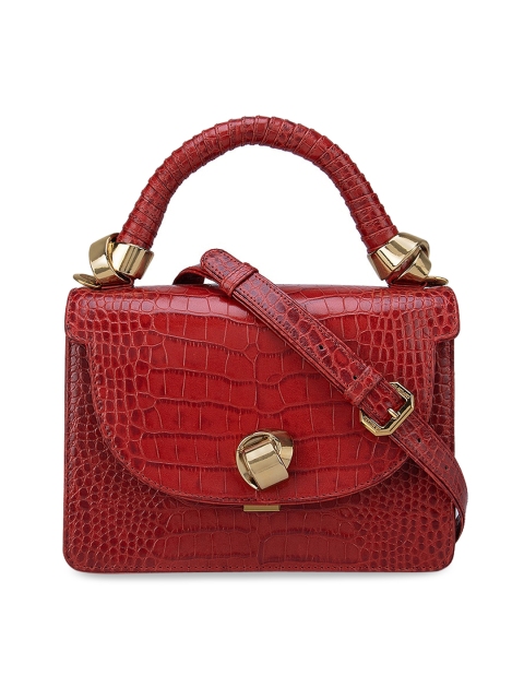 

Da Milano Red Animal Textured Leather Swagger Sling Bag