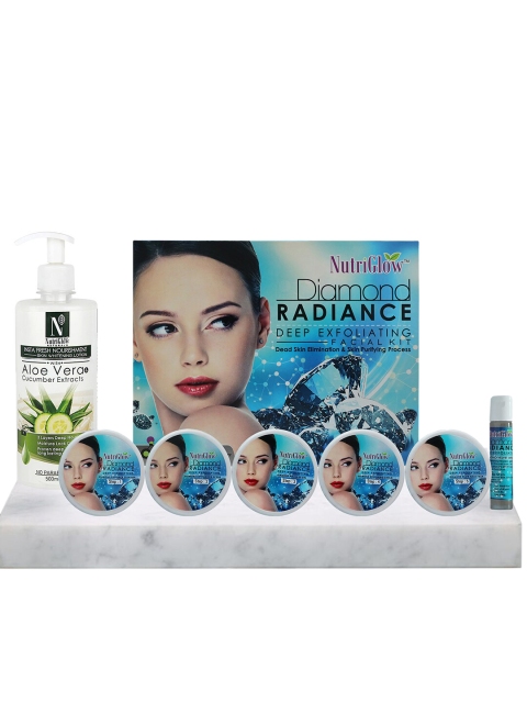

NutriGlow Transparent Diamond Facial Kit 250 g & Aloe Vera & Cucumber Lotion 500 ml