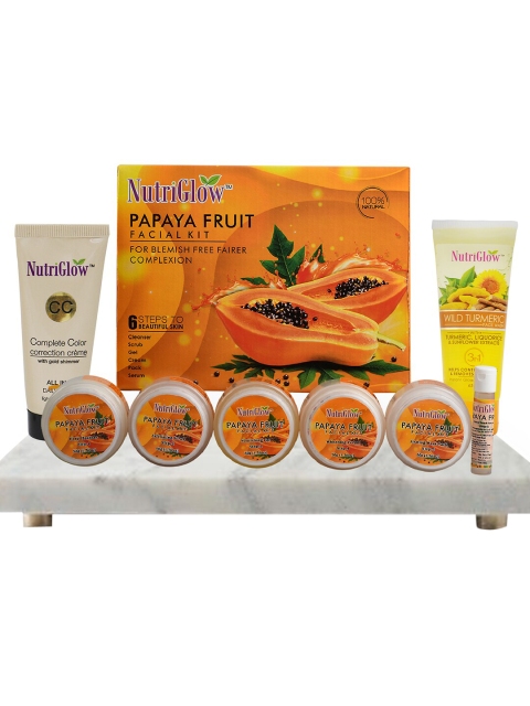 

NutriGlow Orange Papaya Fruit Facial Kit with Turmeric Face Wash & CC Cream