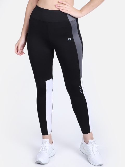 

MUSCLE TORQUE Women Black & Grey Solid Skinny-Fit Ankle-Length Tights