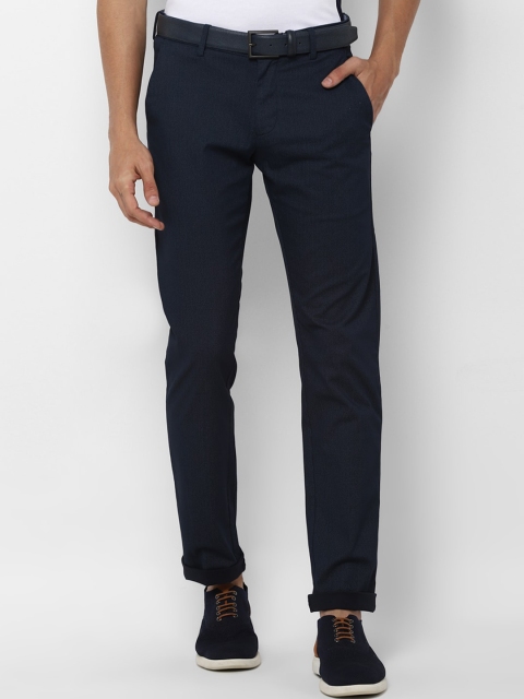 

Allen Solly Men Navy Blue Solid Slim Fit Chinos