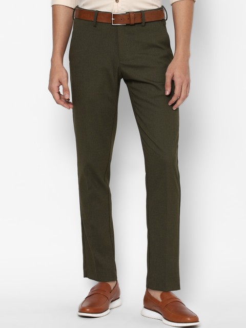 

Allen Solly Men Olive Green Slim Fit Trousers