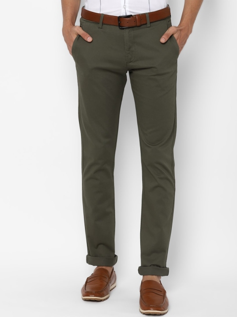 

Allen Solly Men Olive Green Slim Fit Trousers