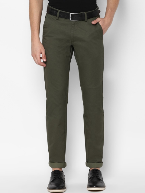 

Allen Solly Men Olive Green Slim Fit Trousers