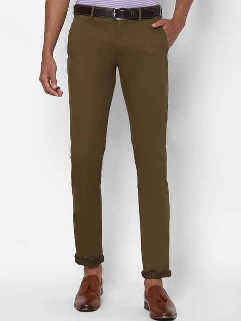 

Allen Solly Men Olive Brown Slim Fit Chino Trousers