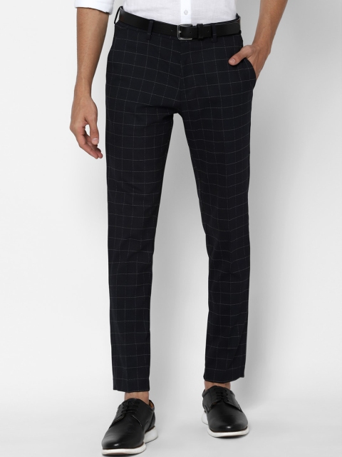 

Allen Solly Men Black Checked Slim Fit Trousers