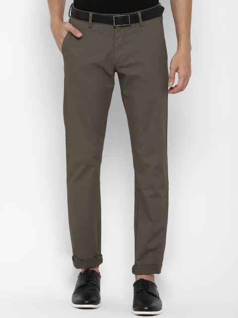 

Allen Solly Men Olive Green Slim Fit Trousers