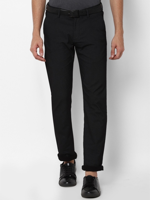 

Allen Solly Men Black Textured Slim Fit Trousers