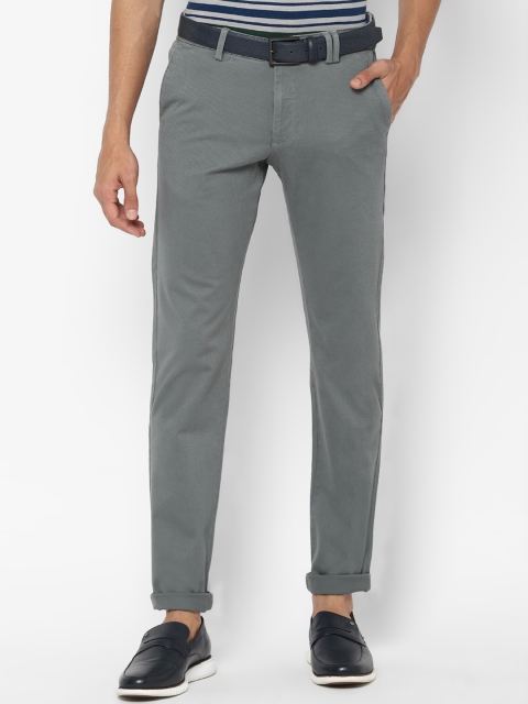 

Allen Solly Men Grey Textured Slim Fit Trousers