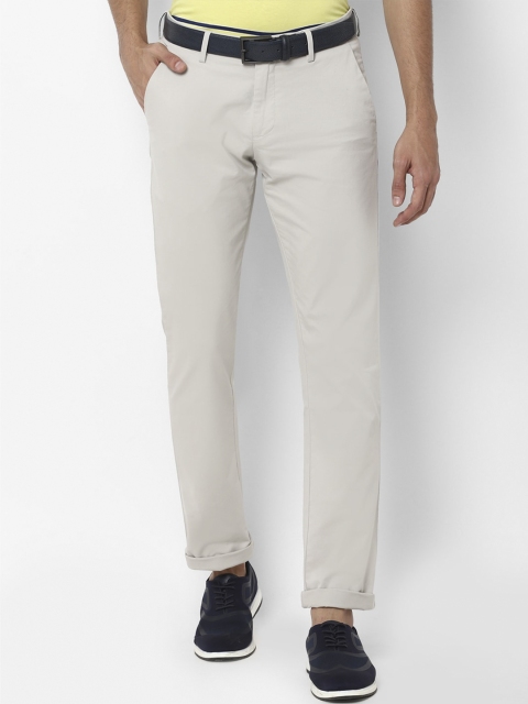 

Allen Solly Men Grey Solid Trousers