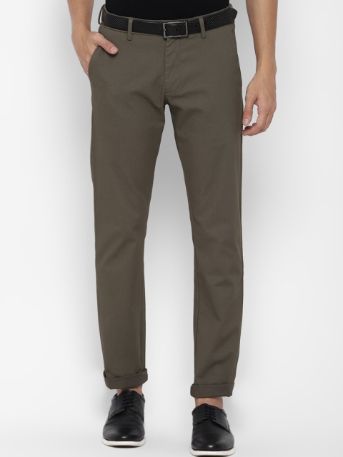 

Allen Solly Men Olive Green Slim Fit Trousers