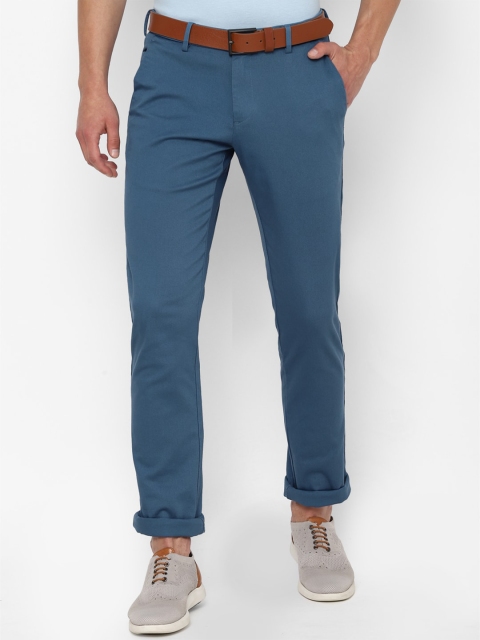 

Allen Solly Men Blue Textured Slim Fit Trousers