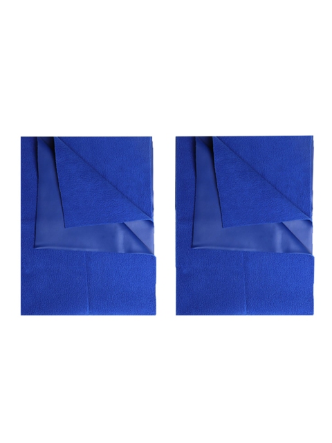 

Enfance Kids Set Of 2 Blue Solid Water-Resistant Mattress Protector
