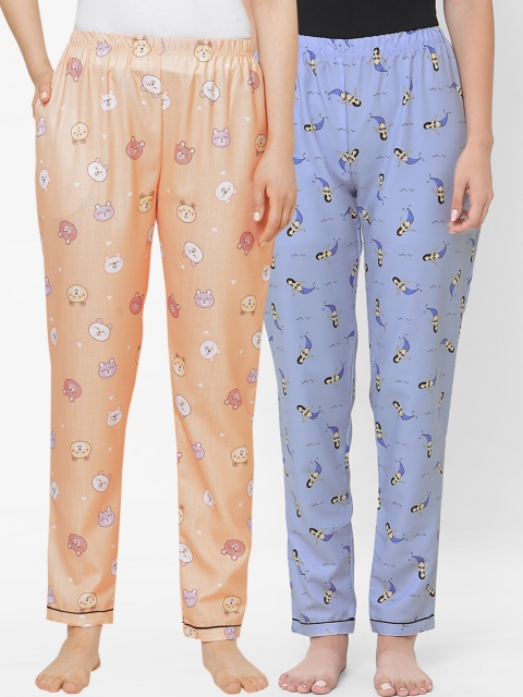 

FashionRack Woman Pack of 2 Orange & Blue Lounge Pants