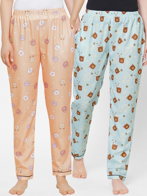 

FashionRack Woman Pack of 2 Orange & Blue Lounge Pants