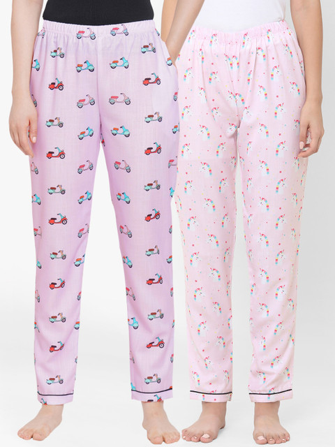 

FashionRack Women Purple & Pink Pack of 2 Pyjamas