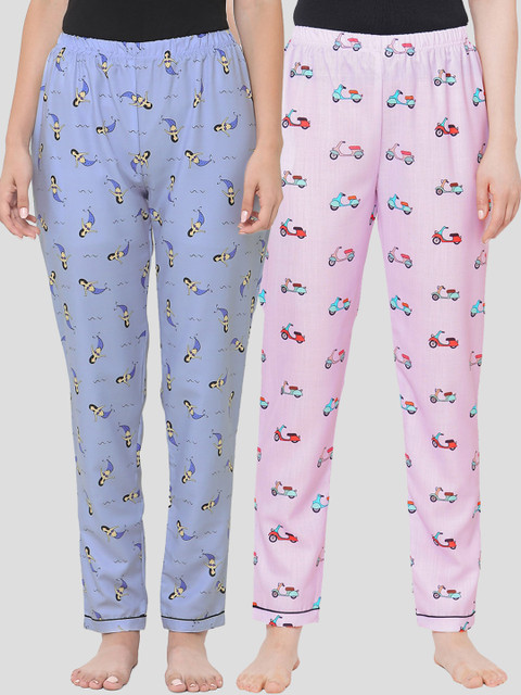

FashionRack Women Pack Of 2 Printed Lounge Pants, Lavender