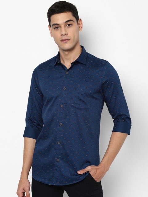 

Allen Solly Men Navy Blue Slim Fit Printed Casual Shirt