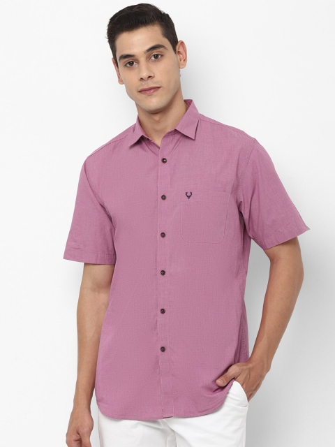 

Allen Solly Men Pink Slim Fit Checked Pure Loss Casual Shirt