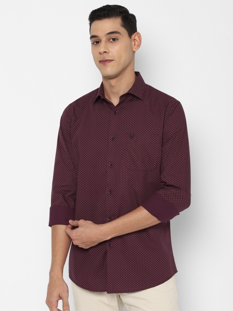 

Allen Solly Men Maroon Slim Fit Printed Pure Cotton Casual Shirt
