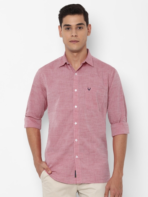 

Allen Solly Men Pink Slim Fit Solid Pure Cotton Casual Shirt