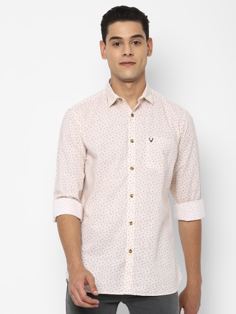 

Allen Solly Men Beige Slim Fit Micro Ditsy Printed Pure Cotton Casual Shirt
