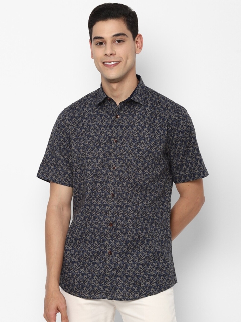 

Allen Solly Men Navy Blue Slim Fit Floral Printed Casual Shirt