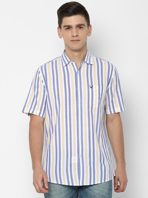 

Allen Solly Men Blue Slim Fit Striped Casual Shirt