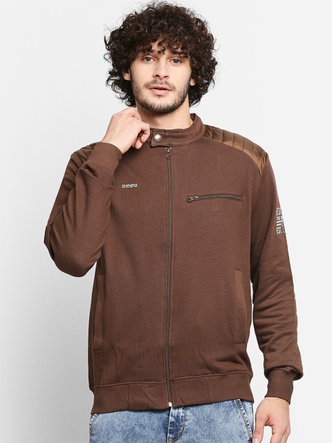

Zeel Men Brown Fleece Lightweight Bomber Jacket