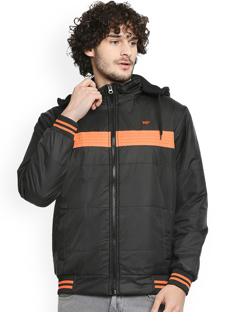 

Zeel Men Orange Camouflage Striped Lightweight Longline Bomber Jacket