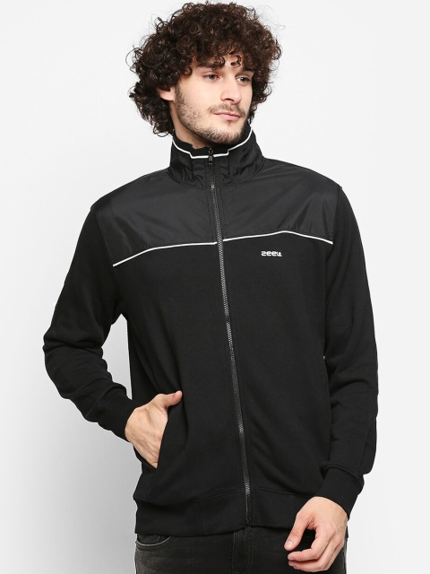 

Zeel Men Black Fleece Lightweight Longline Sporty Jacket