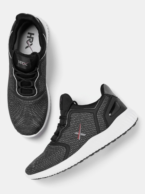 

HRX by Hrithik Roshan Men TwiLightweight Black & Grey Textured Casual Shoes