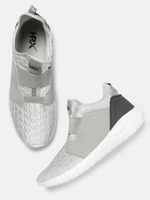 

HRX by Hrithik Roshan Men TwiLightweight Grey Textured Mid-Top Sneakers