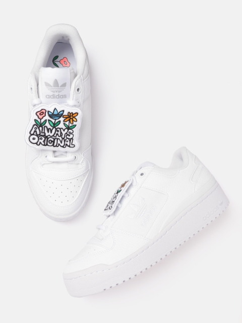 

ADIDAS Originals Women White Perforated Forum Bold Sneakers