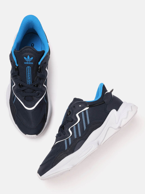 

ADIDAS Originals Men Navy Blue Striped Ozweego Sneakers