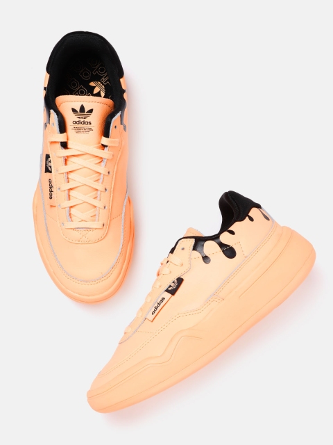

ADIDAS Originals Women Orange & Black New Her Court Abstract Print Sneakers