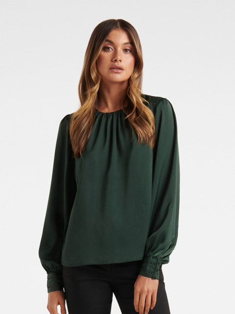 

Forever New Green Solid Top