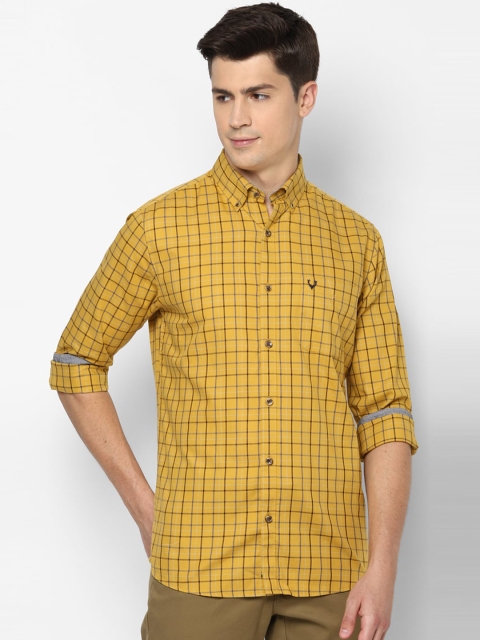 

Allen Solly Men Yellow Slim Fit Checked Casual Shirt