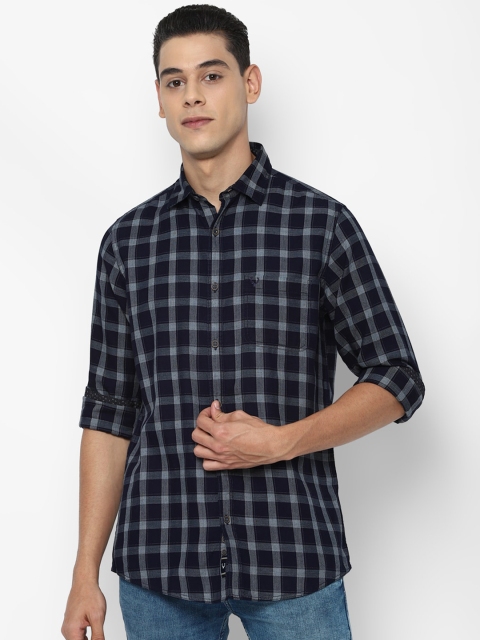 

Allen Solly Men Navy Blue Slim Fit Checked Casual Shirt