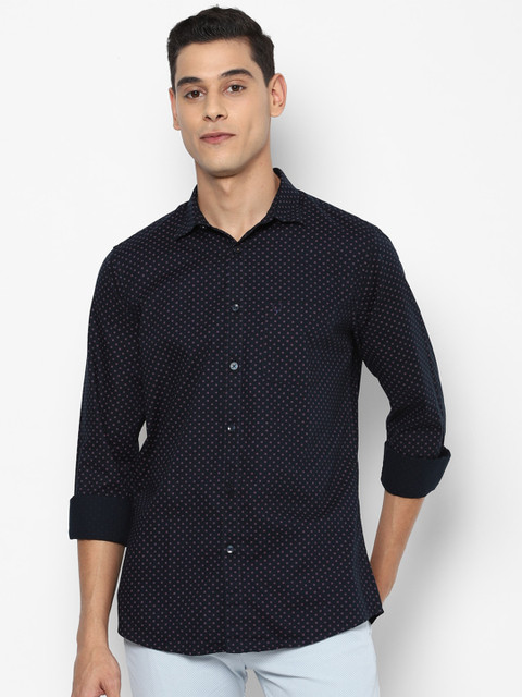 

Allen Solly Men Navy Blue Slim Fit Printed Casual Shirt