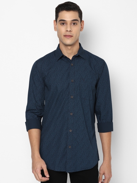 

Allen Solly Men Navy Blue Slim Fit Printed Casual Shirt