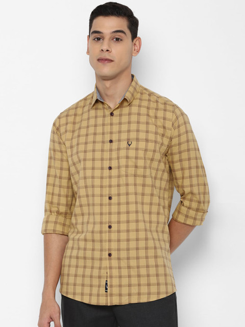 

Allen Solly Men Beige Checked Casual Shirt