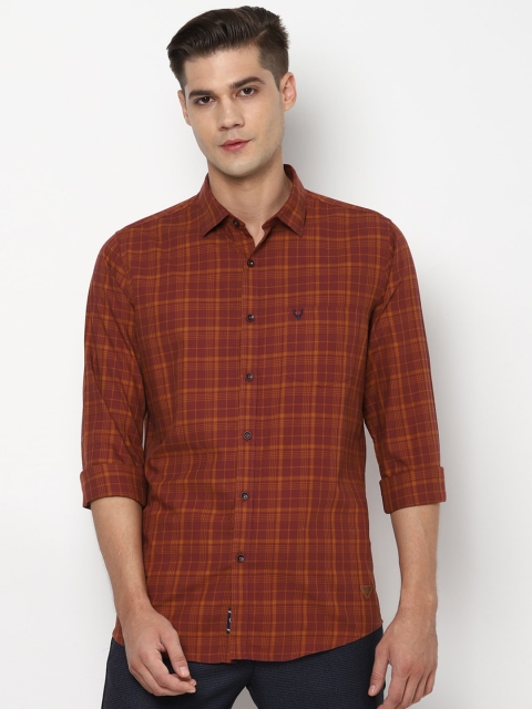 

Allen Solly Men Maroon Slim Fit Tartan Checks Checked Casual Shirt
