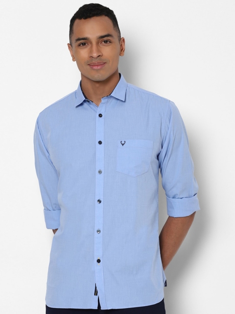 

Allen Solly Men Blue Solid Slim Fit Pure Cotton Casual Shirt