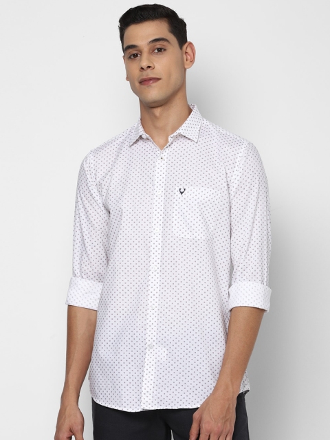 

Allen Solly Men White Slim Fit Printed Pure Cotton Casual Shirt