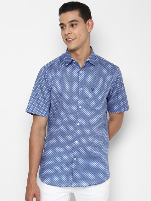 

Allen Solly Men Blue Slim Fit Printed Pure Cotton Casual Shirt