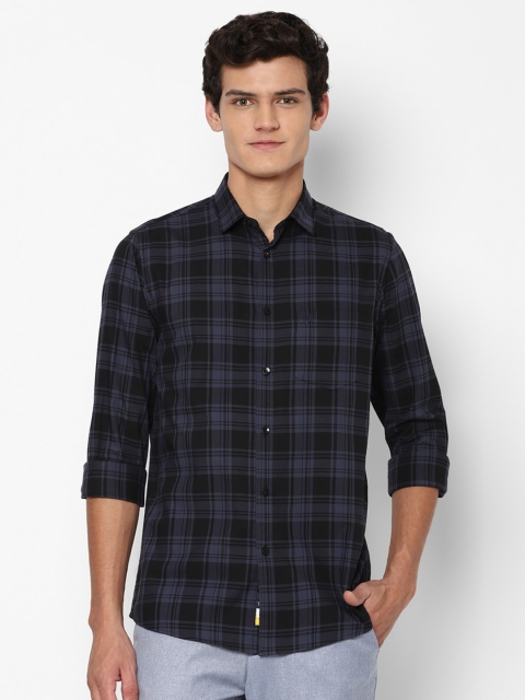 

Allen Solly Men Navy Blue Slim Fit Checked Casual Shirt