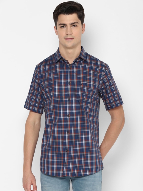 

Allen Solly Men Navy Blue Slim Fit Checked Casual Shirt